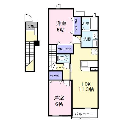 グレース・ガーデンⅢ 203【管理NO：1-013046303-02030】 ★家具家電は申し込み後に搬入します★の外観画像