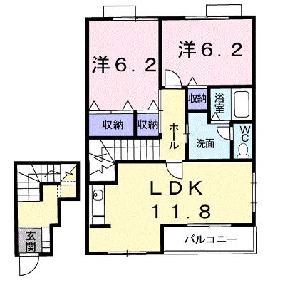 フォルモーント郷古Ⅲ 204【管理NO：1-011856901-02040】 ★家具家電は申し込み後に搬入しますの外観画像