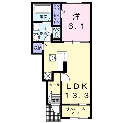 ソレイユルヴァンⅠ 104【管理NO：1-026812001-01040】 ★家具家電は申し込み後に搬入します★の外観画像