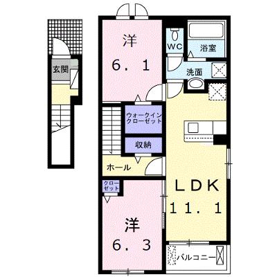 ソレイユルヴァンⅡ 201【管理NO：1-026812101-02010】 ★家具家電は申し込み後に搬入します★の外観画像