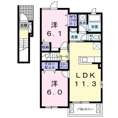 ハッピータイムＢ 201【管理NO：1-020873702-02010】 ★家具家電は申し込み後に搬入します★の外観画像