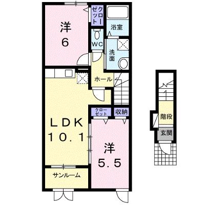 ラングレー飛鳥Ⅲ 202【管理NO：1-017005503-02020】 2026年08月上旬入居可能の外観画像