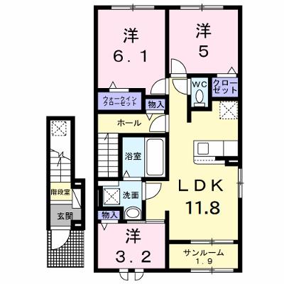 メア　ヒュッゲ 203【管理NO：1-028679601-02030】 ★家具家電は申し込み後に搬入します★ ★2026年10月上旬入居可能★の外観画像