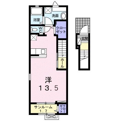 ソルナシエンテ　ウエスト 203【管理NO：1-028064802-02030】 ★家具家電は申し込み後に搬入しますの外観画像