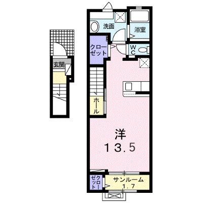 ソルナシエンテ　ウエスト 202【管理NO：1-028064802-02020】 ★家具家電は申し込み後に搬入しますの外観画像
