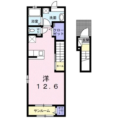 ウィステリア 203【管理NO：1-024850701-02030】 ★家具家電は申し込み後に搬入します★ ★2026年11月中旬入居可能★の外観画像