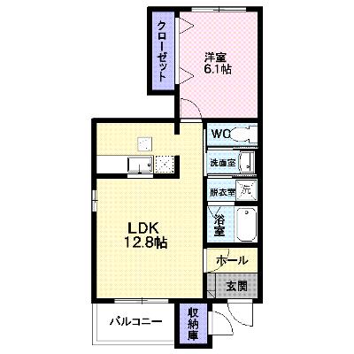 カトルセゾン　Ⅰ 101【管理NO：1-013479301-01010】 ★家具家電は申し込み後に搬入します★の外観画像