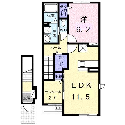 メゾン・ド・エスペランス 205【管理NO：1-027451201-02040】 ★家具家電は申し込み後に搬入します★の外観画像