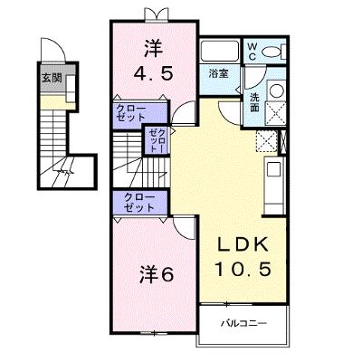 アンソレイエメゾンＥ 202【管理NO：1-012102201-02020】 ★家具家電は申し込み後に搬入しますの外観画像