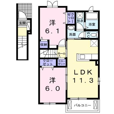 エスポワール・Ｋ 201【管理NO：1-019344601-02010】 ★家具家電は申し込み後に搬入します★の外観画像