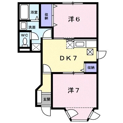 第３表ハイツＢ 102【管理NO：1-007413101-01020】 ★家具家電は申し込み後に搬入します★の外観画像