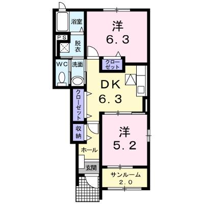 ラフレシールⅡ 102【管理NO：1-015378002-01020】 ★家具家電は申し込み後に搬入します 2026年08月中旬入居可能の外観画像