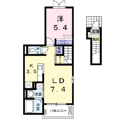 ヴァイオレット 201【管理NO：1-018102701-02010】 ★家具家電は申し込み後に搬入しますの外観画像