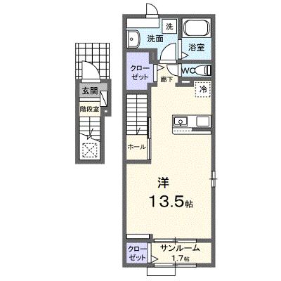 エーレ　Ｆ 201【管理NO：1-027369606-02010】 ★家具家電は申し込み後に搬入します★の外観画像