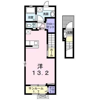 アルカンシェルＡ 203【管理NO：1-027118801-02030】 ★家具家電は申し込み後に搬入します★の外観画像