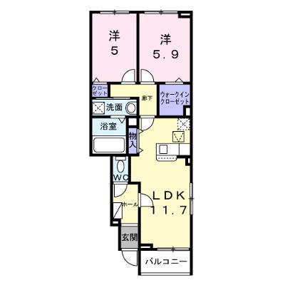 エレガンス　メゾン　Ⅱ 106【管理NO：1-028697702-01050】 ★家具家電は申し込み後に搬入しますの外観画像