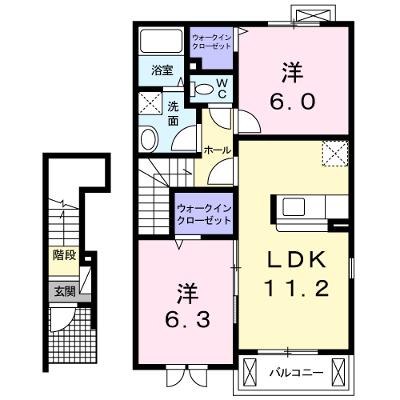 メゾン・プロムナードＤ 203【管理NO：1-017330602-02030】 ★家具家電は申し込み後に搬入しますの外観画像