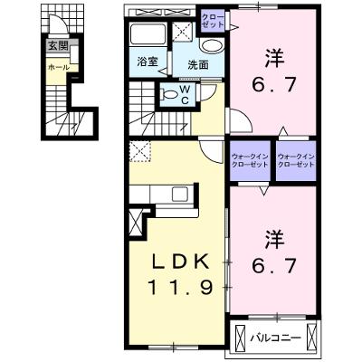 ブランシェ　エレガン 203【管理NO：1-014709401-02030】 ★家具家電は申し込み後に搬入しますの外観画像