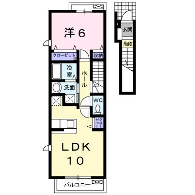 サンディーアＣ 206【管理NO：1-018146203-02050】 ★家具家電は申し込み後に搬入します★の外観画像