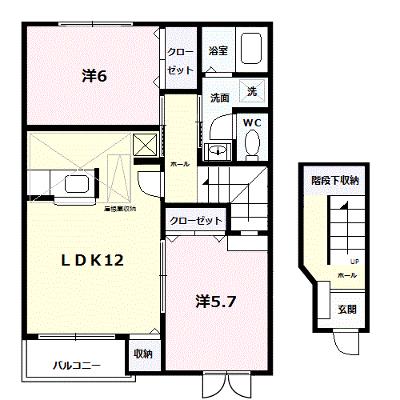 パルテールＤ 202【管理NO：1-010643004-02020】 ★家具家電は申し込み後に搬入しますの外観画像