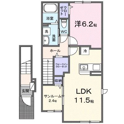 メゾン・ストリートⅡ 205【管理NO：1-027364101-02040】 ★家具家電は申し込み後に搬入します 2026年09月上旬入居可能の外観画像