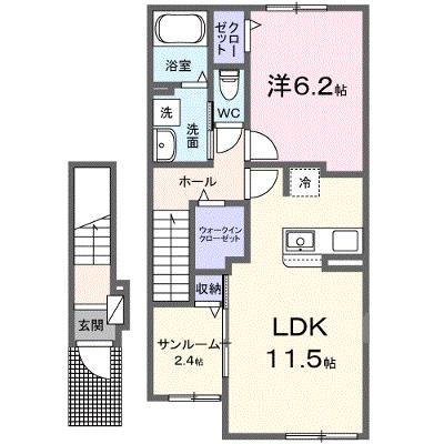 メゾン・ストリートⅡ 203【管理NO：1-027364101-02030】 ★家具家電は申し込み後に搬入します 2026年09月上旬入居可能の外観画像