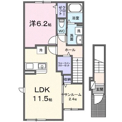 メゾン・ストリートⅡ 201【管理NO：1-027364101-02010】 ★家具家電は申し込み後に搬入します 2026年09月上旬入居可能の外観画像