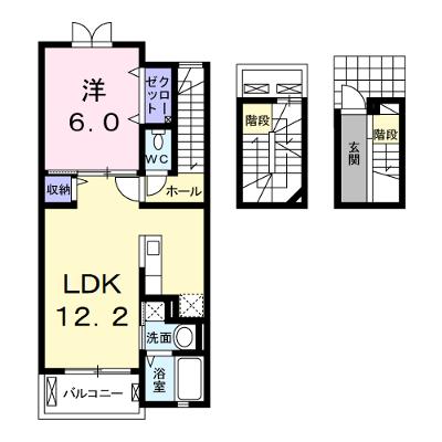 メゾン・ベール　Ａ 302【管理NO：1-019886301-03020】 ★家具家電は申し込み後に搬入しますの外観画像