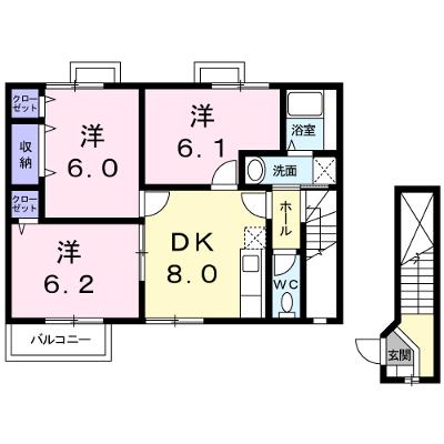 フトゥールムⅡ 202【管理NO：1-010296202-02020】 ★家具家電は申し込み後に搬入しますの外観画像