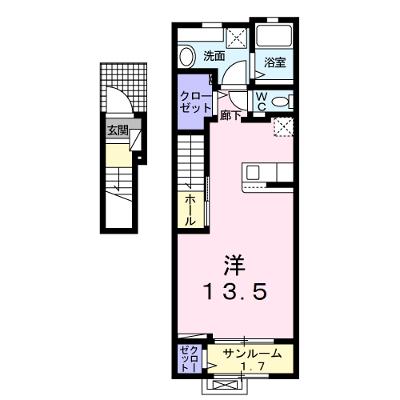 モダン・プリムローズ 202【管理NO：1-027183601-02020】 ★家具家電は申し込み後に搬入します★の外観画像