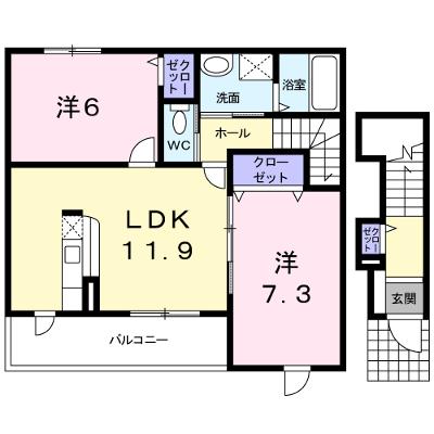 ペルル　Ⅴ 203【管理NO：1-014220201-02030】 ★家具家電は申し込み後に搬入しますの外観画像