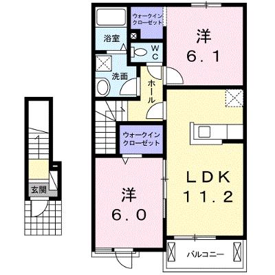 メロウ・リーフＢ 202【管理NO：1-018747301-02020】 ★家具家電は申し込み後に搬入します 2026年07月下旬入居可能の外観画像