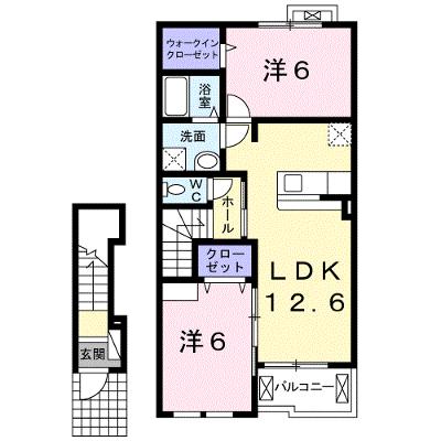 カーサ・プラシードⅡ 202【管理NO：1-018253601-02020】 ★家具家電は申し込み後に搬入しますの外観画像