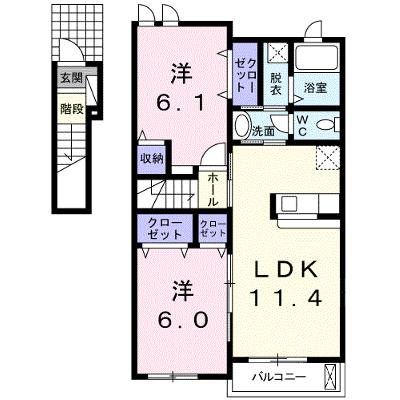 メロウリーフＡ 202【管理NO：1-016750401-02020】 ★家具家電は申し込み後に搬入します 2026年08月下旬入居可能の外観画像