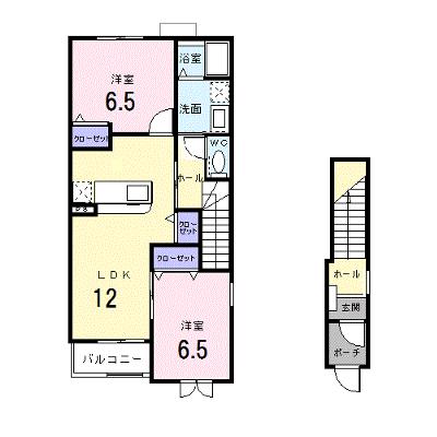 ラフレシールＢ 203【管理NO：1-013836502-02030】 ★家具家電は申し込み後に搬入しますの外観画像