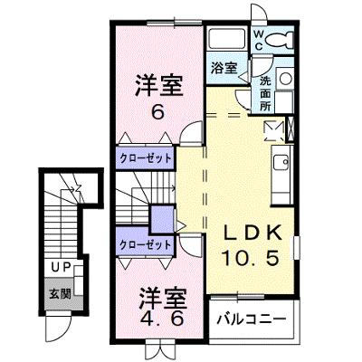 サンクレストⅡ 203【管理NO：1-012404501-02030】 ★家具家電は申し込み後に搬入しますの外観画像