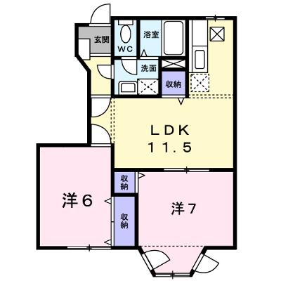 カラジューム雅Ｂ 102【管理NO：1-009621802-01020】 ★家具家電は申し込み後に搬入しますの外観画像