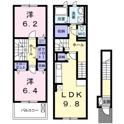 ラ・ポルト　ｌａ　Ｐｏｒｔｅ 202【管理NO：1-019246301-02020】 ★家具家電は申し込み後に搬入しますの外観画像