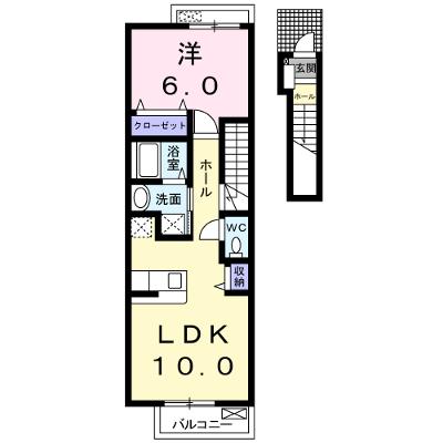 ミモザ 202【管理NO：1-014399102-02020】 ★家具家電は申し込み後に搬入します★の外観画像