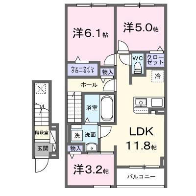 グランデ・ヴェリタ 204【管理NO：1-028695101-02040】 ★家具家電は申し込み後に搬入します 2026年09月上旬入居可能の外観画像