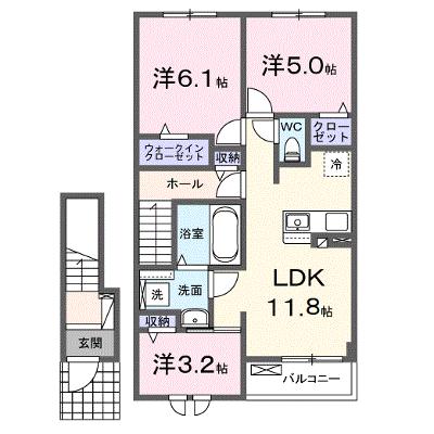アルソラーレⅠ 203【管理NO：1-028686201-02030】 ★家具家電は申し込み後に搬入します 2026年08月上旬入居可能の外観画像