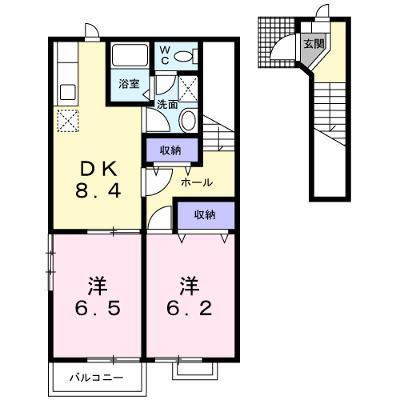 エランドールＣ 203【管理NO：1-009324703-02030】 ★家具家電は申し込み後に搬入します 2026年08月上旬入居可能の外観画像