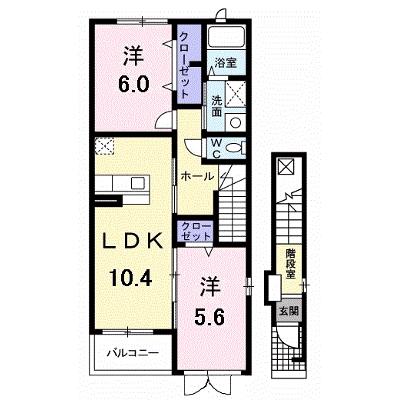 リアンフルール 205【管理NO：1-015618301-02050】 ★家具家電は申し込み後に搬入します 2026年07月下旬入居可能の外観画像