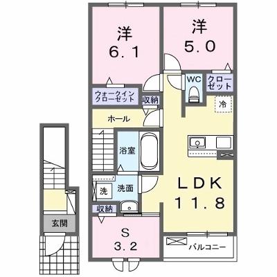 グロワール 203【管理NO：1-028556701-02030】 ★家具家電は申し込み後に搬入します 2026年10月下旬入居可能の外観画像
