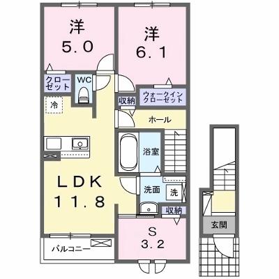 グロワール 202【管理NO：1-028556701-02020】 ★家具家電は申し込み後に搬入します 2026年10月下旬入居可能の外観画像