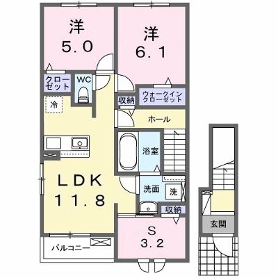 グロワール 201【管理NO：1-028556701-02010】 ★家具家電は申し込み後に搬入します 2026年10月下旬入居可能の外観画像