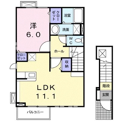 フィオーレ 201【管理NO：1-015672001-02010】 ★家具家電は申し込み後に搬入します★の外観画像