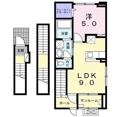Ｇｒｕｅ　ｄｅ　Ｖｅｒｔ 301【管理NO：1-026292701-03010】 ★家具家電は申し込み後に搬入します 2026年07月中旬入居可能の外観画像