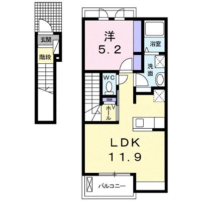 アリエッタⅢ 202【管理NO：1-020703403-02020】 ★家具家電は申し込み後に搬入しますの外観画像