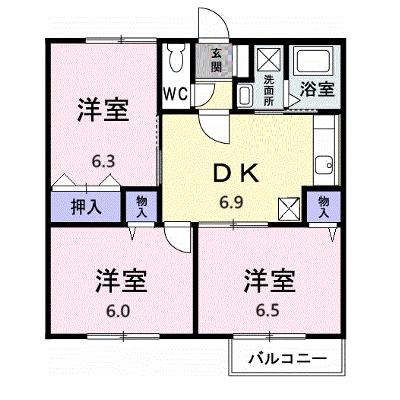 ツインヒルズ　Ａ 203【管理NO：1-007296601-02030】 ★家具家電は申し込み後に搬入しますの外観画像